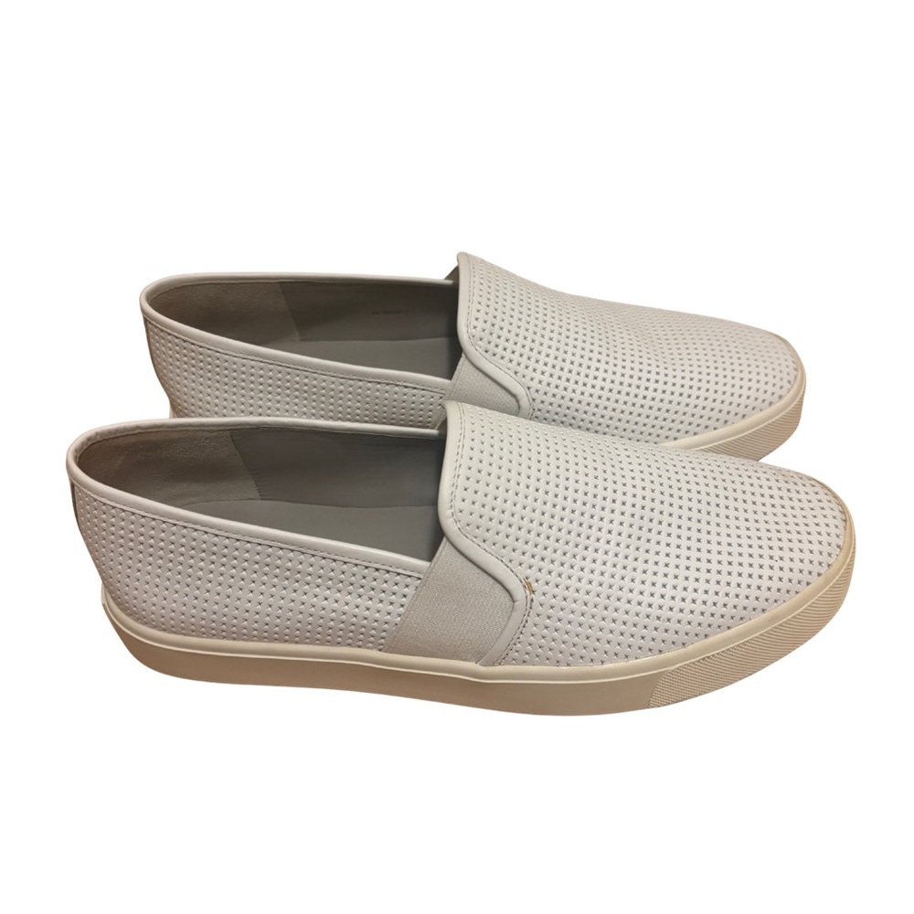 Vince Blair Women's White Perforated Slip-On Sneakers